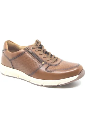 Solidus 67025 30153, Cognacbruine extra brede heren sneakers wijdte K