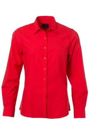 James & Nicholson James and Nicholson Dames/dames Poplin-shirt met lange mouwen