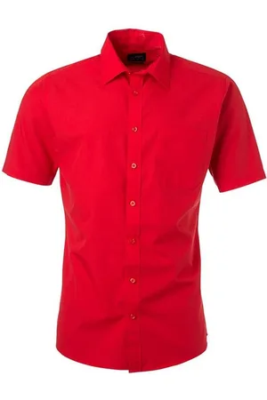 James & Nicholson James and Nicholson Herenshort Poplin Shirt met korte mouwen