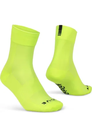 GripGrab Lightweight SL Performance Zomer Fietssokken 1 Paar Coolmax Wielersport Sokken Regular Cut - Geel Hi-Vis - Unisex - Maat S (38-41)