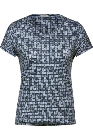 CECIL TOS Button T-shirt With Minimal print Dames T-shirt - - Maat S
