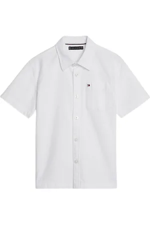 Tommy Hilfiger SOLID OXFORD SHIRT S/S Jongens Overhemd - - Maat 10