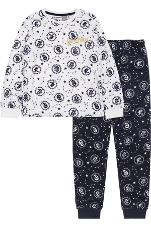 Harry Potter Girls velours pyjama met lange mouwen, en marineblauw / 92-98