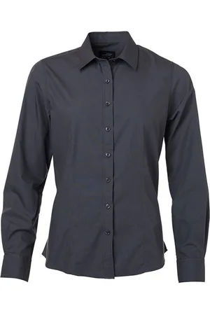 James & Nicholson James and Nicholson Dames/dames Poplin-shirt met lange mouwen