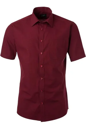 James & Nicholson James and Nicholson Herenshort Poplin Shirt met korte mouwen