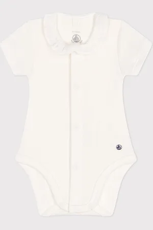 Petit Bateau Babybody met korte mouwen en kraagje Meisjes Rompertje - - Maat 68