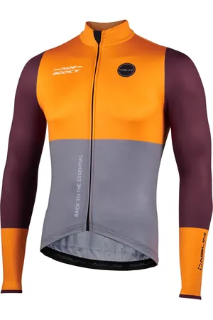 Nalini Heren - Fietsshirt - Lange Mouwen - Wielrenshirt - - Oranje - WARM FIT JERSEY - XXL