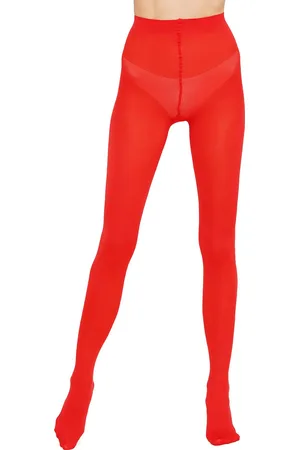 Giulia Panty - Samba 40 - Opaque - Microvezel - 3D - Extreem zacht - Dikke Panty - 40 Den - XLarge - Red