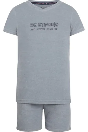 Charlie Choe Jongens Pyjama Shortama Faded Badstof - Maat 122/128