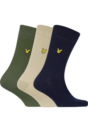 Lyle & Scott Heren 3P sokken angus blauw, beige