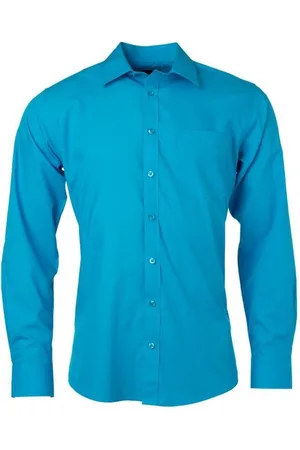 James & Nicholson James and Nicholson Heren Longsleeve Poplin Shirt