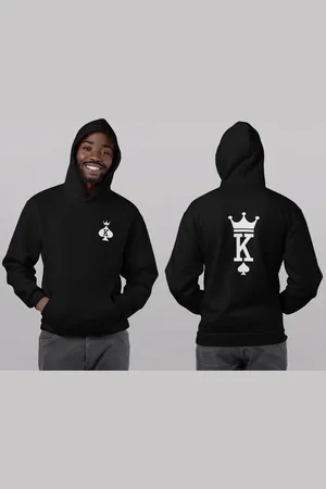 B and C King / Queen Hoodie Cards (King - Maat 4XL) | Koppel Cadeau | Valentijn Cadeautje voor hem & haar
