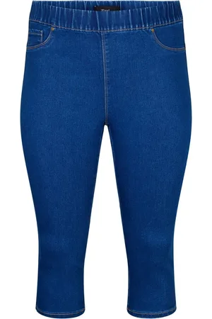 Zizzi JTALIA KNICKERS Dames Jeans - Blue - Maat S (42-44)