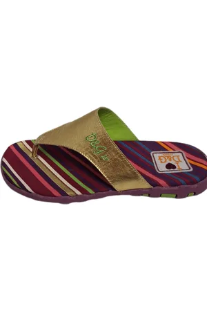 Dolce & Gabbana D&G SLIPPER GOLDEN UPPER EN RAIBOW BINNEN ZOOL SIZE 38