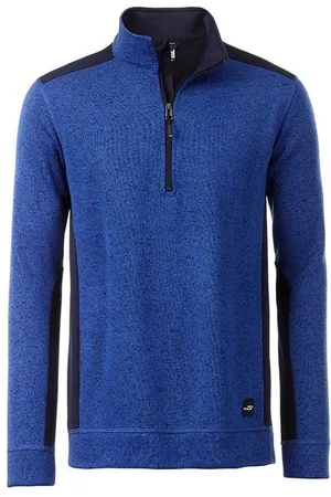 James & Nicholson James and Nicholson Heren Gebreide werkkleding Fleece Half-Zip