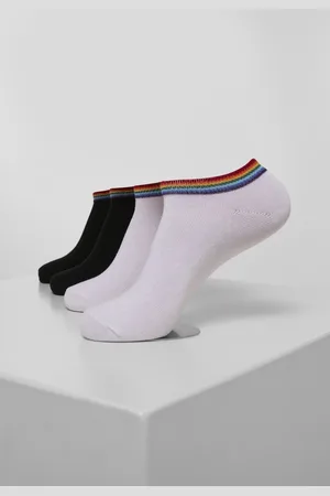 Urban classics Rainbow No Show 4-Pack Enkelsokken - 39/42 - /Wit