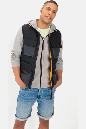 Camel Active Gilet met opgezette zakken - Maat menswear-48 - Donker