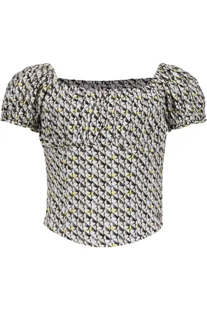 Frankie & Liberty Meisjes blouse - May - Krijt wit / Dusty / Zwart / Honing geel print