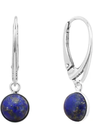 ARLIZI 2288 Oorbellen blauw lapis lazuli cabochon oorhangers - sterling - 3 cm