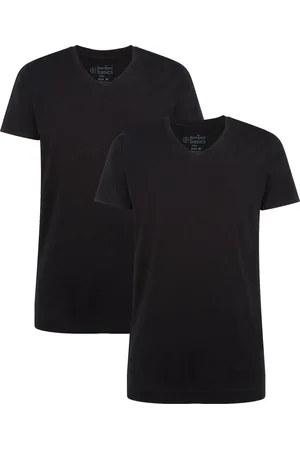 Bamboo Basics Comfortabel & Zijdezacht Velo - Bamboe T-Shirts V-Hals (Multipack 2 stuks) Heren - Korte Mouwen - Long Fit - - L