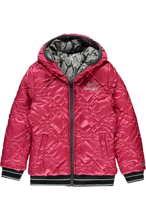Quapi Winterjas Tysia dark grey leopard & pink reversible