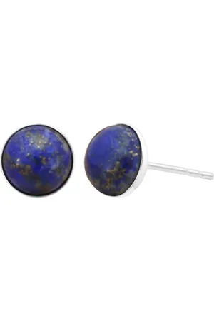 ARLIZI 2287 Oorbellen blauw lapis lazuli cabochon oorstekers - sterling - 8 mm