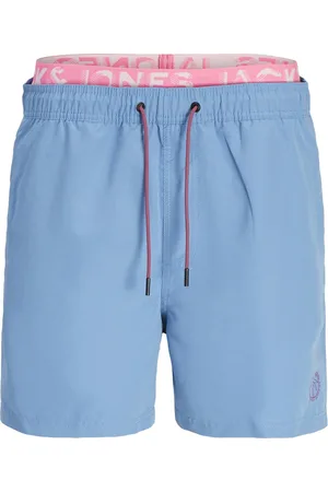 JACK & JONES Heren Zwemshorts JPSTFIJI Dubbele Waistband Effen /Neon Roze - Maat S