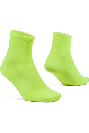GripGrab Airflow Lightweight Korte Zomer Fietssokken 1 Paar Ademende Coolmax Wielersport Sokken Low Cut - Unisex - Geel Hi-Vis - Maat L (44-47)