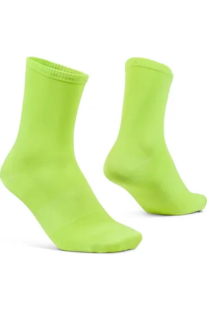 GripGrab Airflow Lightweight Zomer Fietssokken 1 Paar Ademende Coolmax Wielersport Sokken Regular Cut - Unisex - Geel Hi-Vis - Maat M (41-44)
