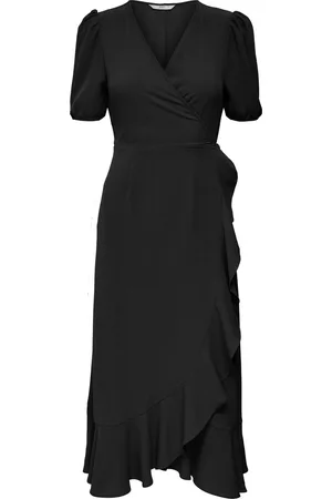 ONLY ONLMETTE SS WRAP MIDI DRESS WVN Dames Jurk - Maat XS