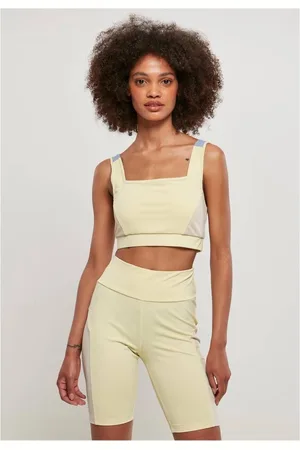 Urban classics Color Block softyellow/softseagrass/vablue SportBH - XL