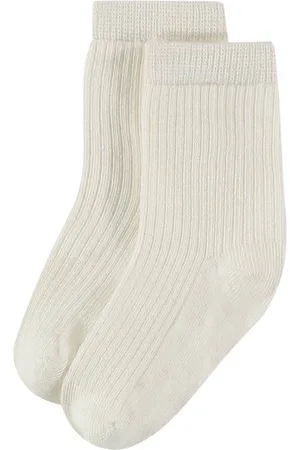 Bamboo Basics Comfortabel & Zijdezacht Sidney - Bamboe Baby Sokken (Multipack 4 stuks) - Wit, Beige & Blauw- 6-12 Maanden