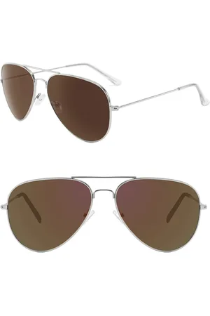 Fako Fashion Piloten Zonnebril - Pilotenbril - Piloot Zonnebril - Heren Zonnebril - Dames Zonnebril - Zilver - Paars