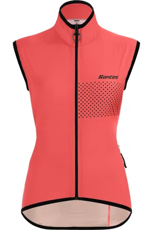 Santini Windstopper Mouwloos Waterafstotend Dames Roze Zwart - Guard Nimbus Wind And Rain Proof Vest For Women Granatina - L