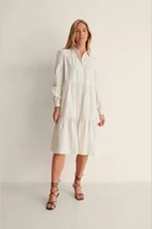 NA-KD Midi-jurk met knopen - Maat EU 36