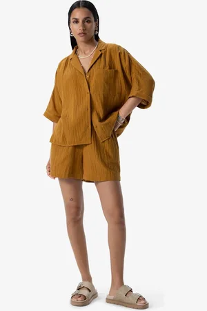 Sissy-Boy Goudbruine mousseline shorts
