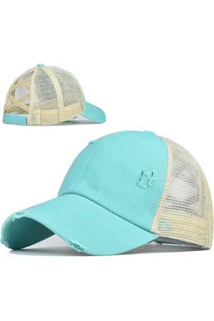 ASTRADAVI Baseball Cap - Mesh Baseball Cap - Zachte en Lichte Denim Stof in Gewassen Stijl Paardenstaart Cap - Blauw