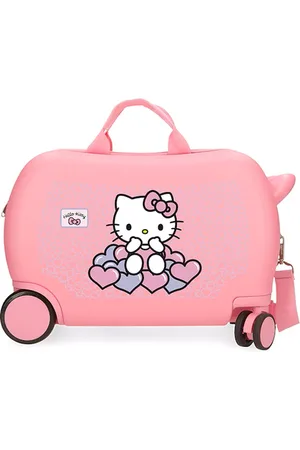 Disney Hello Kitty Rolling Suitcase 4 Wheels Hearts & Dots