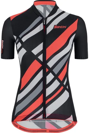 Santini Fietsshirt Korte mouwen Zwart Dames - Eco Sleek Raggi S/S Jersey For Women - XL