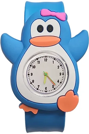 Fako Bijoux® Kinderhorloge - Slap On Mini - Pinguïn - Blauw