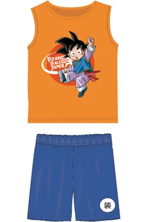 Merkloos Dragonball Z singlet shortama/pyjama super /blauw katoen maat 128