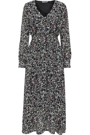 ONLY ONLMELINA LIFE L/S V-NECK MIDI DRESS WVN Dames Jurk - Maat XS