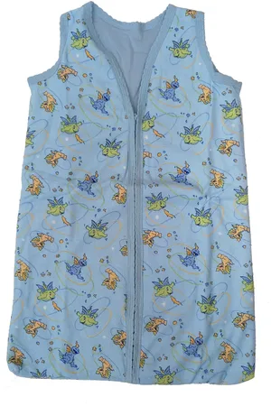 Babymatex Slaapzak baby - zomerslaapzak - draakjes - lichtblauw - badstof - 70 cm