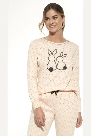 Cornette Katoenen Pyjama Dames Volwassenen Winter Matching Gezin Pyama Lange Mouw Lange Broek Rabbits 720/303 XXL