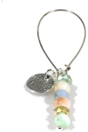 Heaven Eleven Oorbel - Zilverkleurige hanger met pastel