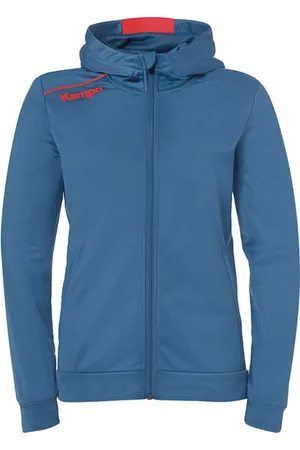 Kempa Player Hood Jacket Dames IJsgrijs-Fluo Rood Maat XS