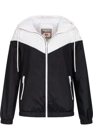 Lonsdale London Damen Sommerjacke Skerray Windjacke mit Kapuze Black/White-XXL