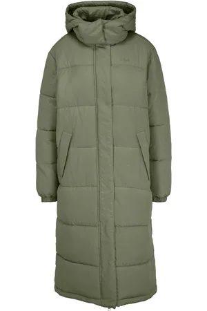 Fila Damen Wattierte Jacke Braunfels Long Puffer Jacket Oil Green-XS