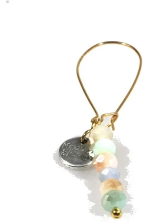 Heaven Eleven Oorbel - Goud kleur oorhanger met pastel