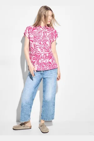 CECIL Linnen print blouse Dames Blouse - - Maat L